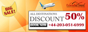  Mega Sale On Flights to All Destinations from UK +44 203 051 6999
